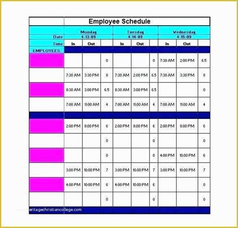 Staffing Template Excel Free Of Staffing Schedule Template ...