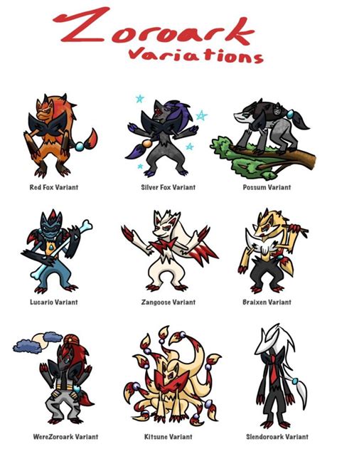 Zoroark Variations! by Sunday-Moonday.deviantart.com on @DeviantArt ...