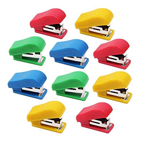 10 Set Mini Office Stapler with 10# Staples, Small Hand Stapler ...