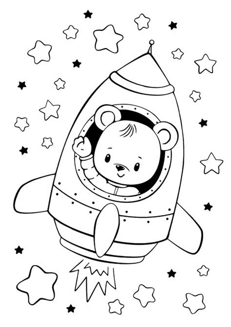 Cute Space Coloring Pages Coloring Pages