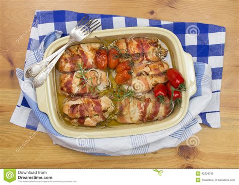 Baked chicken fillet stock image. Image of fork, blue - 42228795