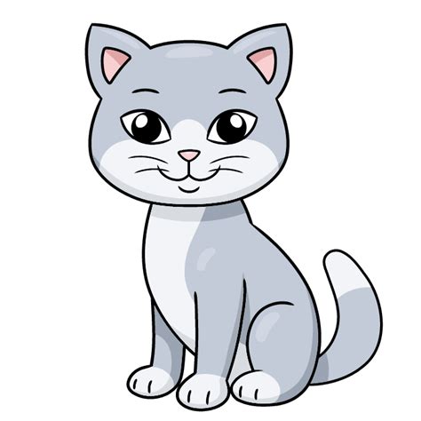 Cute Cat Drawing For Kids