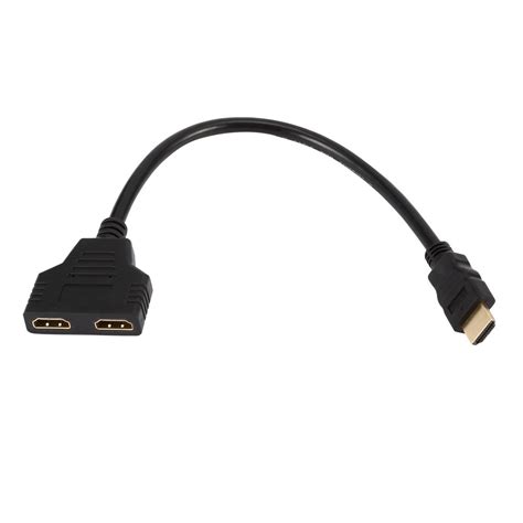 Portable HDMI Splitter Cable Male To Dual HDMI 2 Female Y Splitter ...