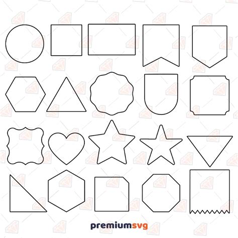 Basic Shapes Outline SVG Vector Files, Shapes Instant Download | PremiumSVG