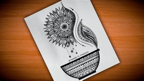 Diwali Diya Mandala art|Diya drawing|Mandala art|Happy Diwali ...