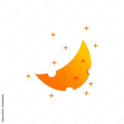 Cheese moon. Cute crescent moon cartoon style. dreams, nursery rhymes ...