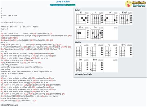 Chord: Love Is Alive - tab, song lyric, sheet, guitar, ukulele | chords.vip