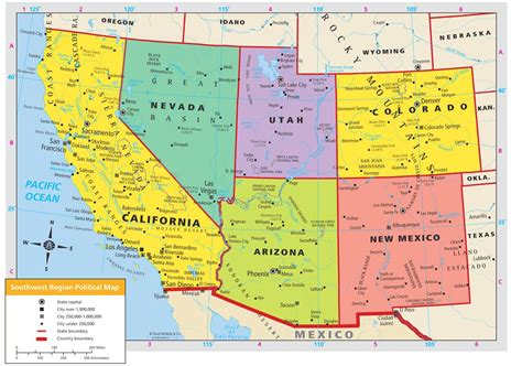 Southwest USA map - South west USA map (Northern America - Americas)