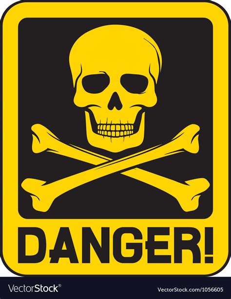 Skull danger sign Royalty Free Vector Image - VectorStock