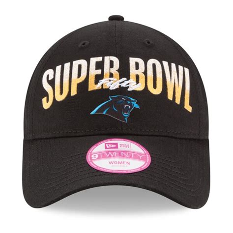 Women's Carolina Panthers New Era Black Super Bowl 50 Bound 9TWENTY ...