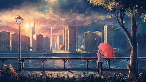 Rainy Anime Scenery / Anime Rain Scenery Wallpaper Posted By Ryan ...