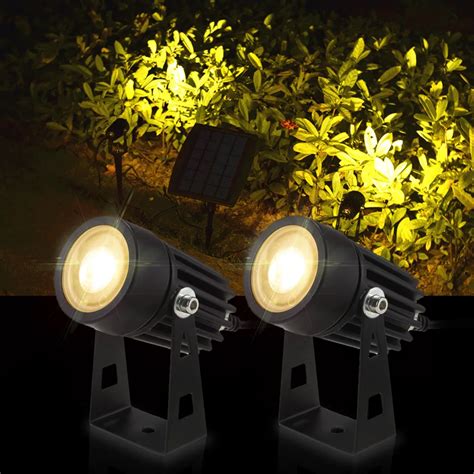 2W Dual Solar Powered Spotlights 130LM 2 IN 1 Waterproof Outdoor ...