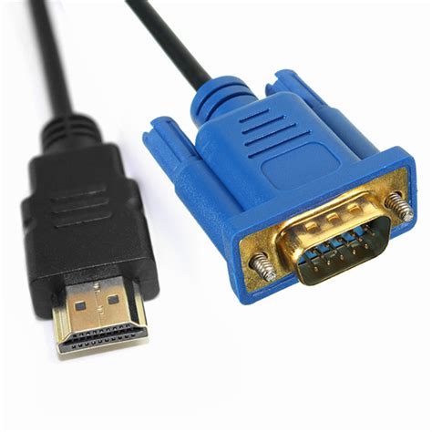 HDMI Gold Male To VGA HD-15 Male 15Pin Adapter Cable 6FT 1.8M 1080P ...