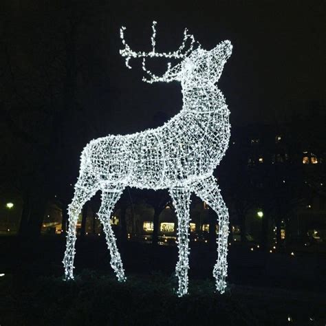 Life Size Large Outdoor Christmas Reindeer Motif Lights For Street ...