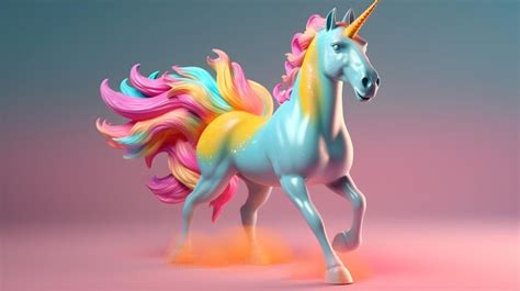 Premium Photo | A unicorn with rainbow hair