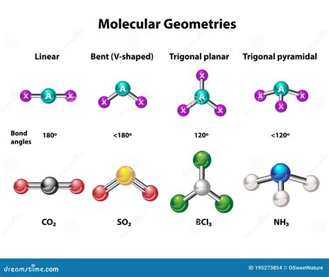 Geometria Molecular Dos Elementos Ilustração do Vetor - Ilustração de ...