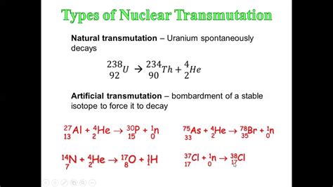 Nuclear Physics_Nuclear transmutation and types of nuclear reactions ...