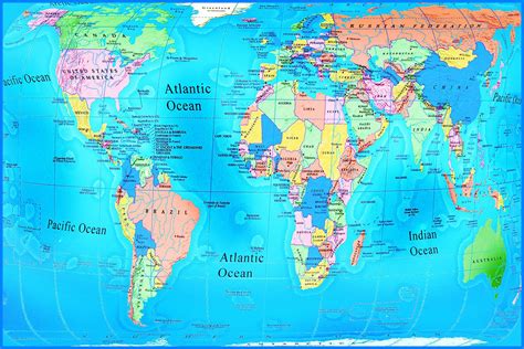 World Map With Countries Names And Capitals Hd