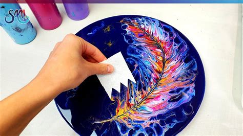 NEW WAY! Amazing Feather SWIPE Technique - Easy Fluid Painting Tutorial ...