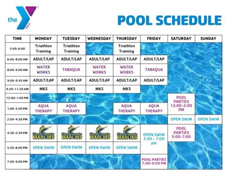 Pool Schedule – Moore County YMCA