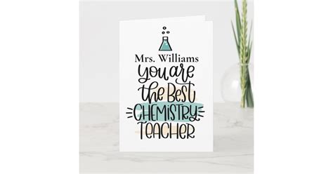 Personalized Chemistry Teacher Thank You Card | Zazzle