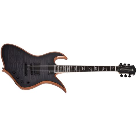 Wylde Audio Thoraxe Guitar, Ebony Fretboard, Transparent Black Burst