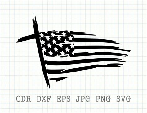 Cross Flag Svg, American Flag Svg, Us Flag Clipart, Patriotic Print ...