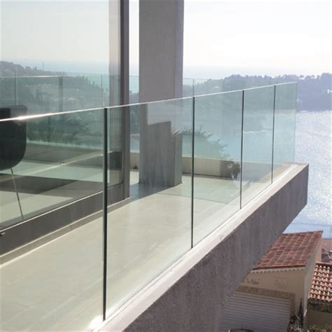 U Channel Outdoor Frameless Design Aluminum Tempered Balcony Glass Railing