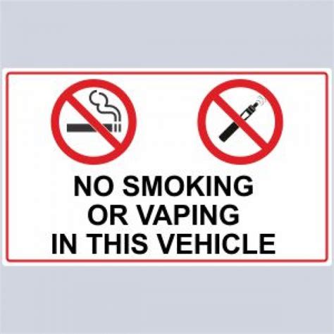 No Smoking No Vaping In This Vehicle Stickers