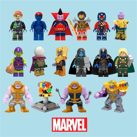 Lego Like Marvel Villains Thanos Killmonger Mysterio Set (16 Figures ...