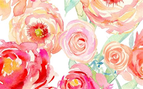 Watercolor Floral Wallpaper Desktop | Gandulan Wall