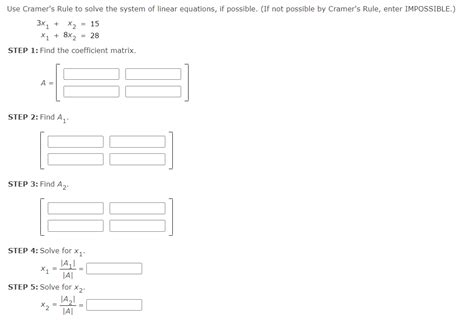 Solved Use Cramer's Rule to solve the system of linear | Chegg.com