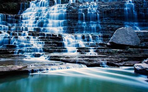 Nature Mystical Waterfall Scene iPad Wallpapers Free Download