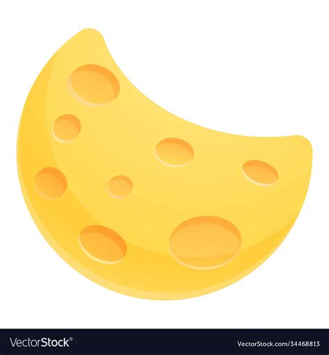 Cheese moon icon cartoon style Royalty Free Vector Image