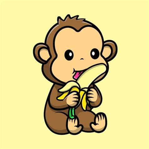 Monkey Eating Banana Drawing