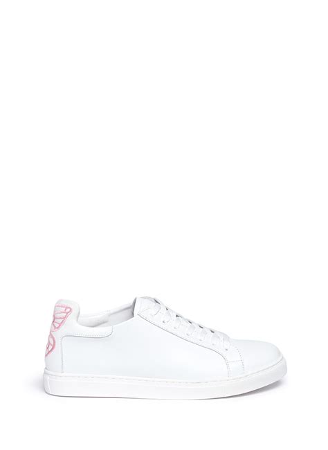 SOPHIA WEBSTER Bibi Butterfly Wing Leather Sneakers, White/Gold | ModeSens