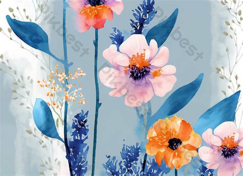 Watercolor Flowers Drawing Illustration Illustration | JPG Free ...