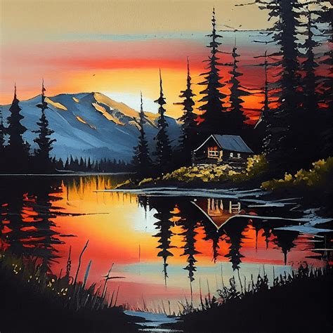 Bob Ross Style Landscape Paintings by Tryintogetthere on DeviantArt