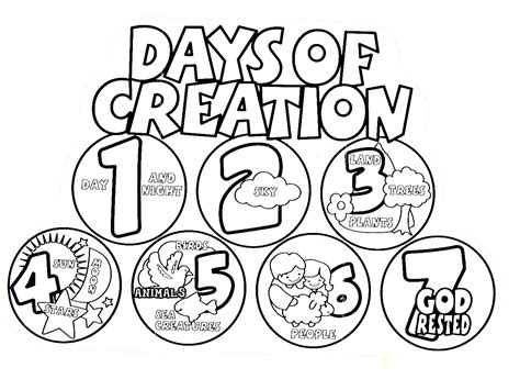 Gods Creation Coloring Pages Sketch Coloring Page