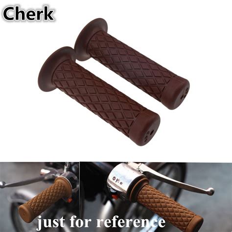 Universal 7/8" 22mm Brown Rubber Handlebar Grips Handle Bar Grips For ...