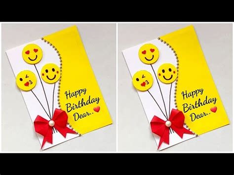 Beautiful Birthday greeting card 2022 handmade / DIY Emoji Birthday ...