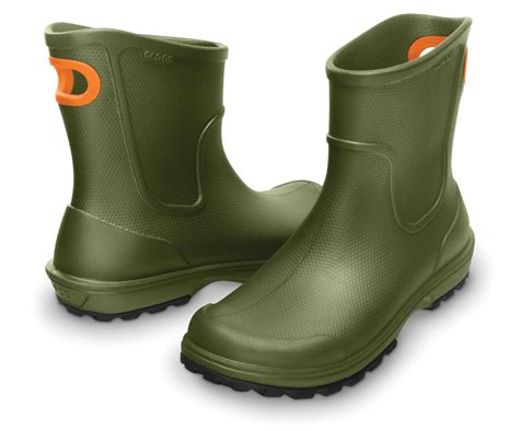 New Mens Genuine Crocs Rain Wellies Pull On Wellington Boots Shoes Size ...