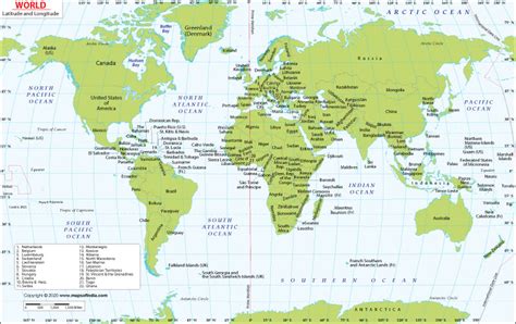 World Latitude and Longitude Map, World Lat Long Map