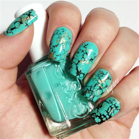 Lacquerstyle.com: Turquoise Stone Nails + Tutorial!