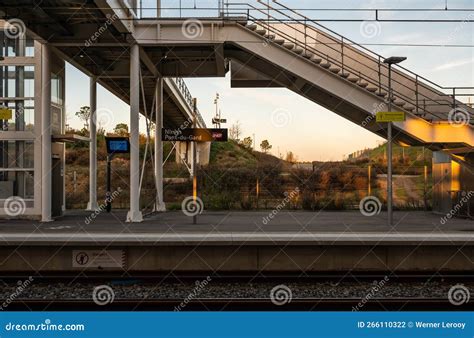 Nimes Pont-du-Gard, France, Platform, Railways and Staircase of the ...