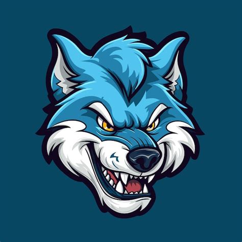 Premium Vector | Wolf mascot gaming logo design template