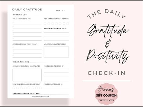 Daily Gratitude Journal Daily Reflection Template Self Care - Etsy