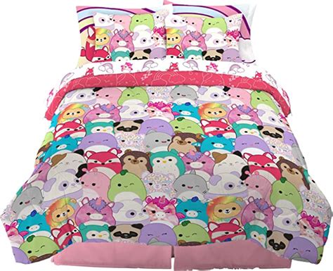 Squishmallows Bedding Super Soft Comforter and Sheet Set with Sham, 7 ...