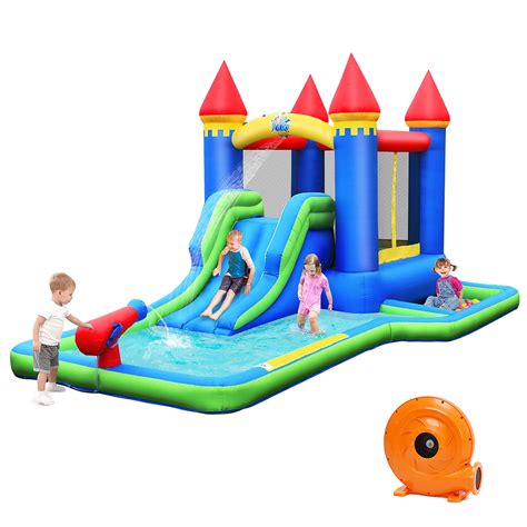 Costway Inflatable Castle Bouncer Bounce House Slide Water Park BallPit ...