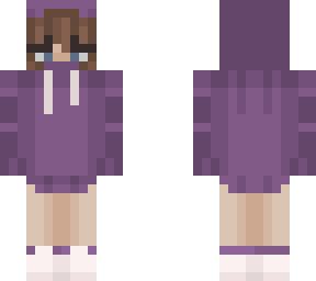 dark purple hoodie girl | Minecraft Skin